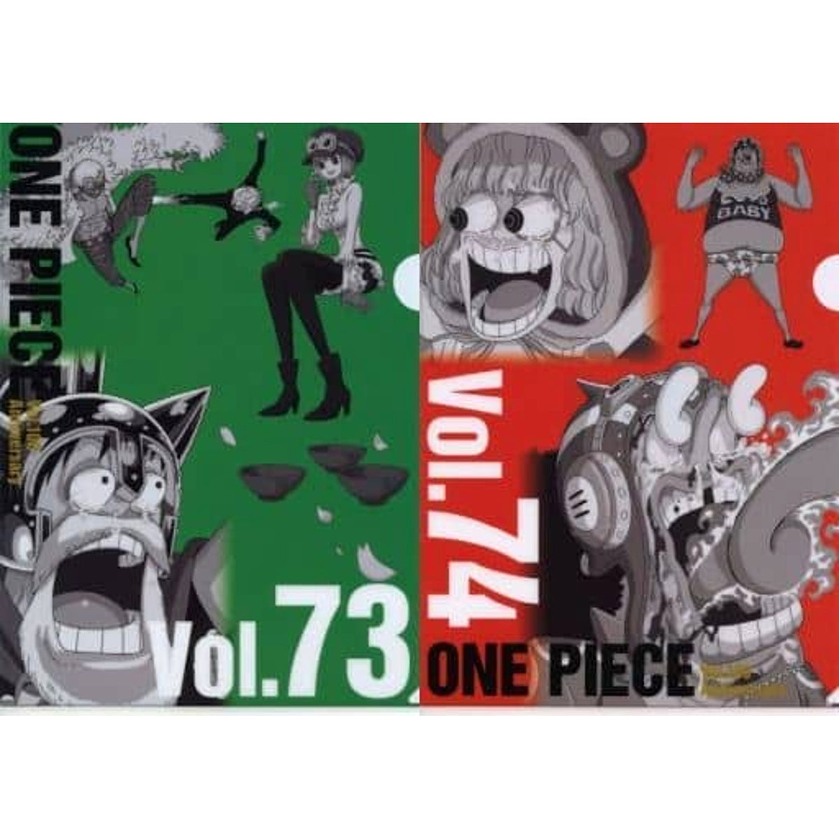 One Piece Doflamingo & Others Ichiban Kuji WT100 Memorial Drawing By Eiichiro Oda Hundred Views Of Great Pirates A4 History Clear File Set Vol.73&74 Prize K [USED]