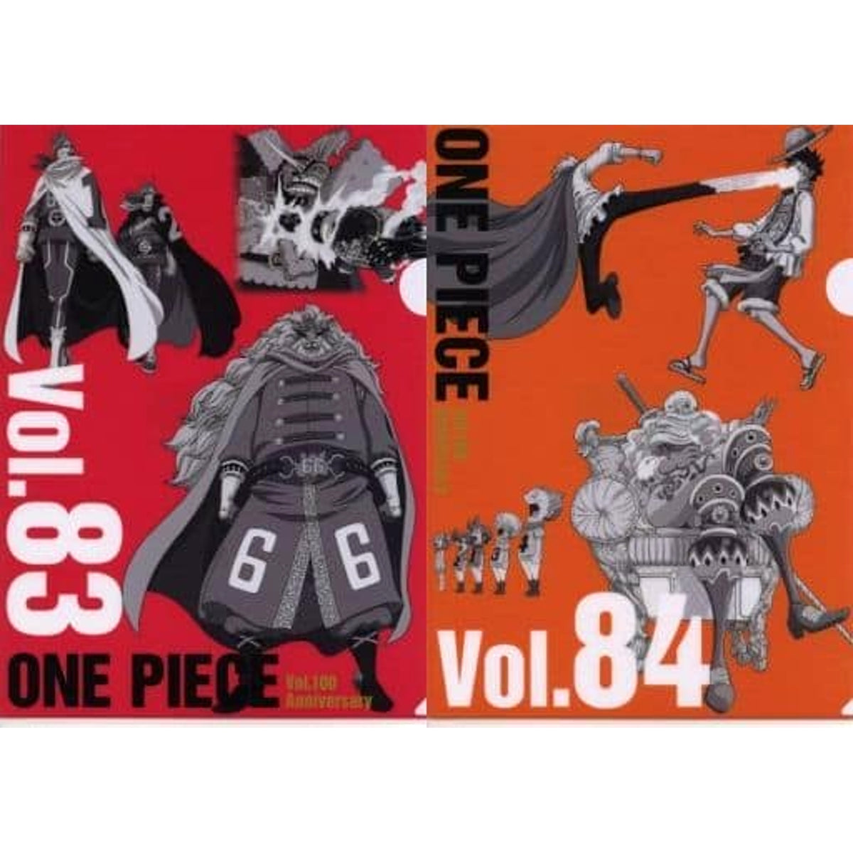 One Piece Vol.83&84 Ichiban Kuji WT100 Memorial Drawing By Eiichiro Oda Hundred Views Of Great Pirates A4 History Clear File Set Prize K [USED]