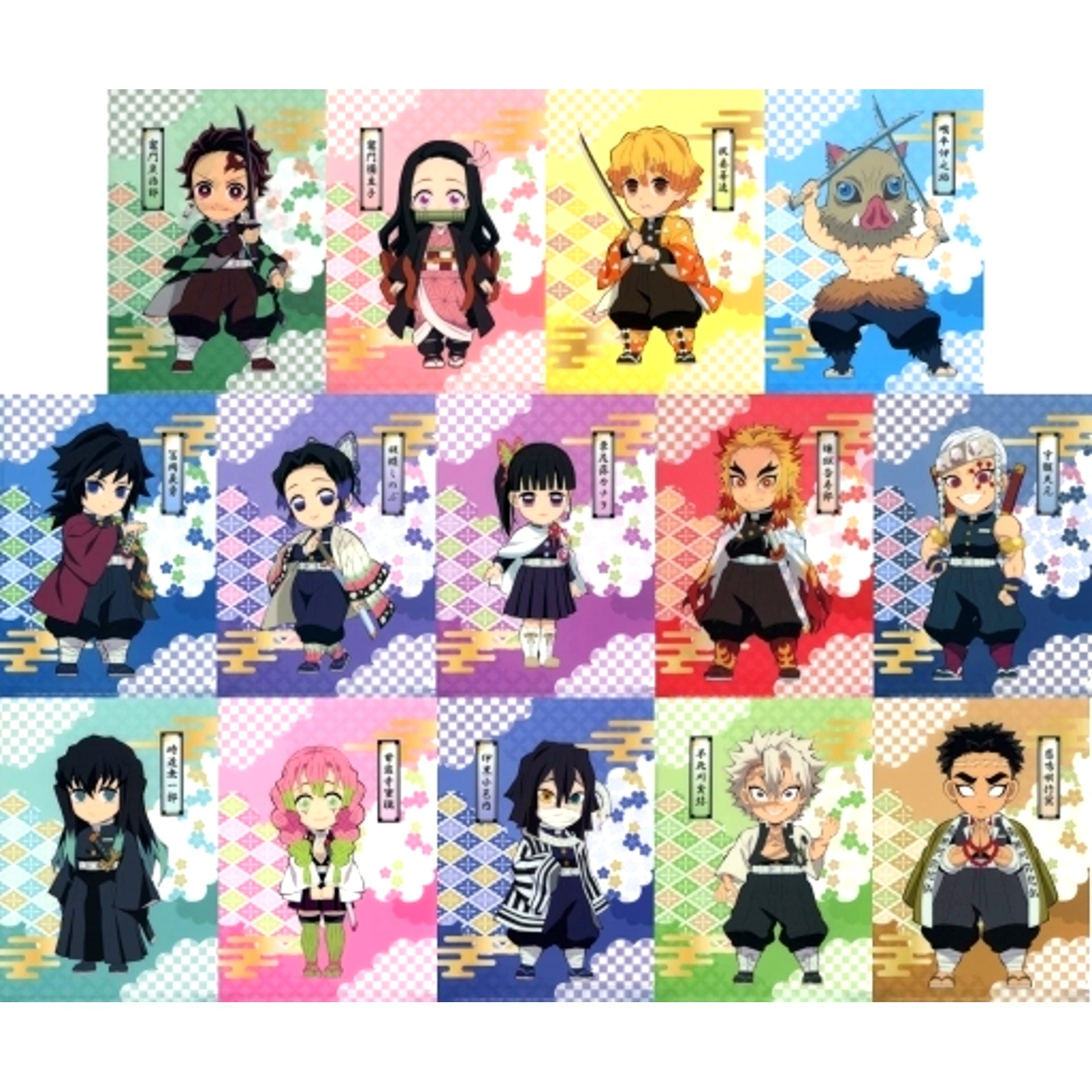 Set of 14 Demon Slayer: Kimetsu no Yaiba A5 Random Super Deformed Mini Clear File [USED]