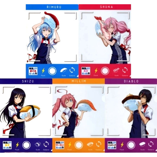 Set of 5 A4 Clear File Bonus for Kappa Sushi x That Time I Got Reincarnated as a Slime That Time I Got Reincarnated as Sushi App Member Limited Order [USED]
