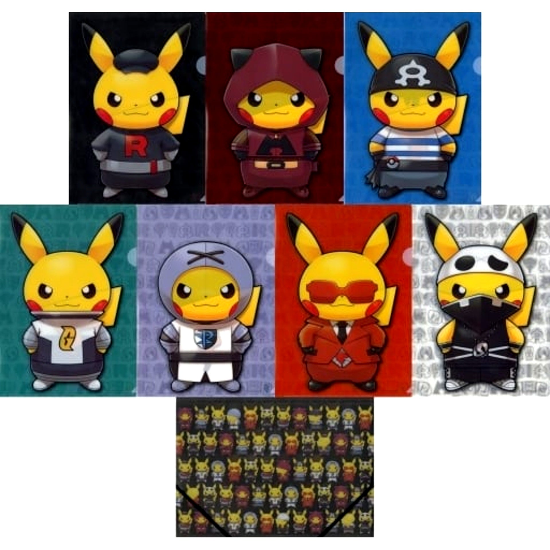 Pretend Grunt Pikachu Pokemon A4 Clear File Set with Case [USED]