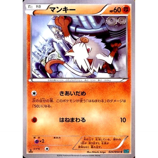 Pokemon Mankey C 024/054 XY11 Cruel Traitor Japanese Pokemon Card [USED]
