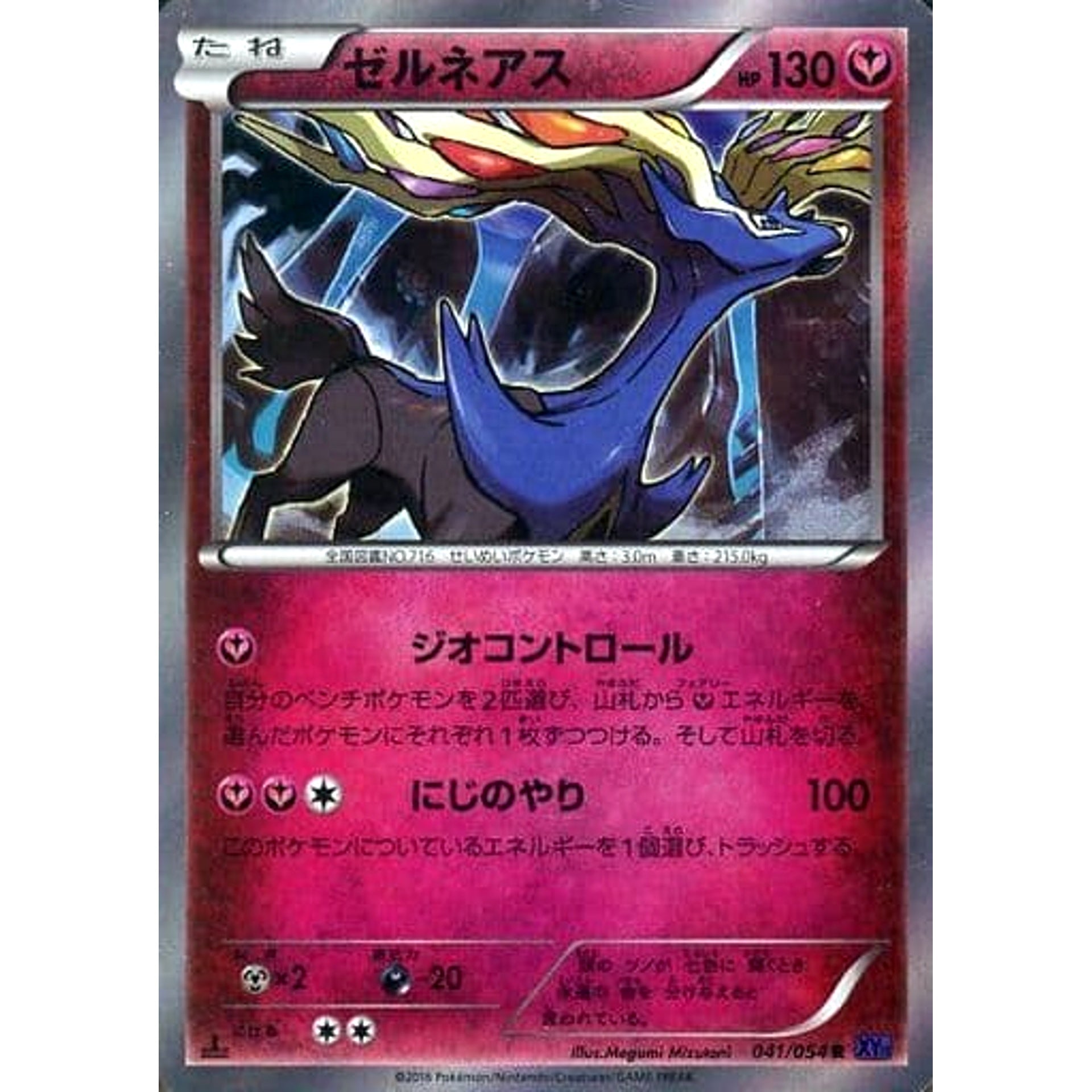 Pokemon Xerneas Holo R 041/054 XY11 Fever-Burst Fighter Japanese Pokemon Card [USED]