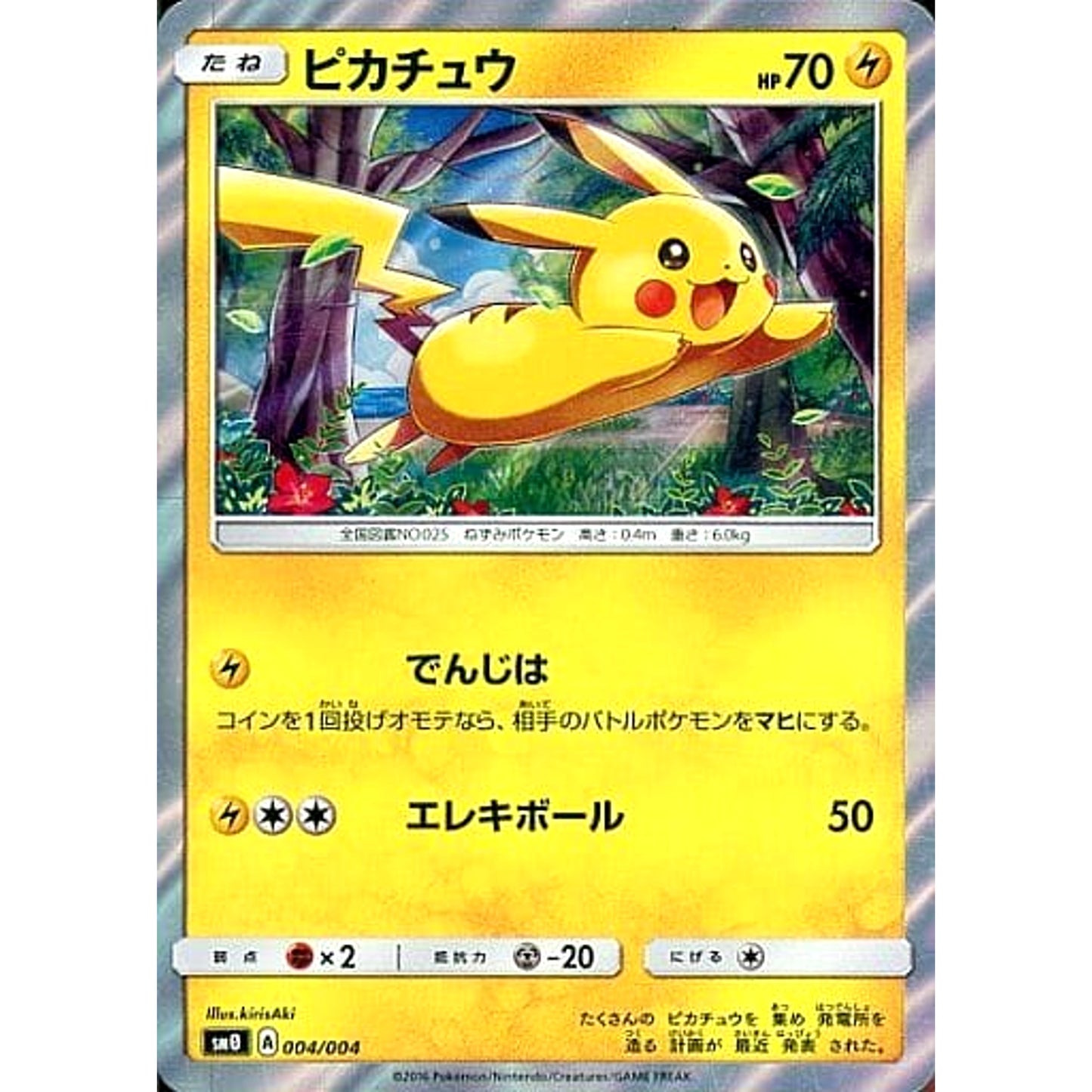 Pokemon Pikachu Holo 004/004 SM0 The Pikachu's New Friends Collection Japanese Pokemon Card [USED]