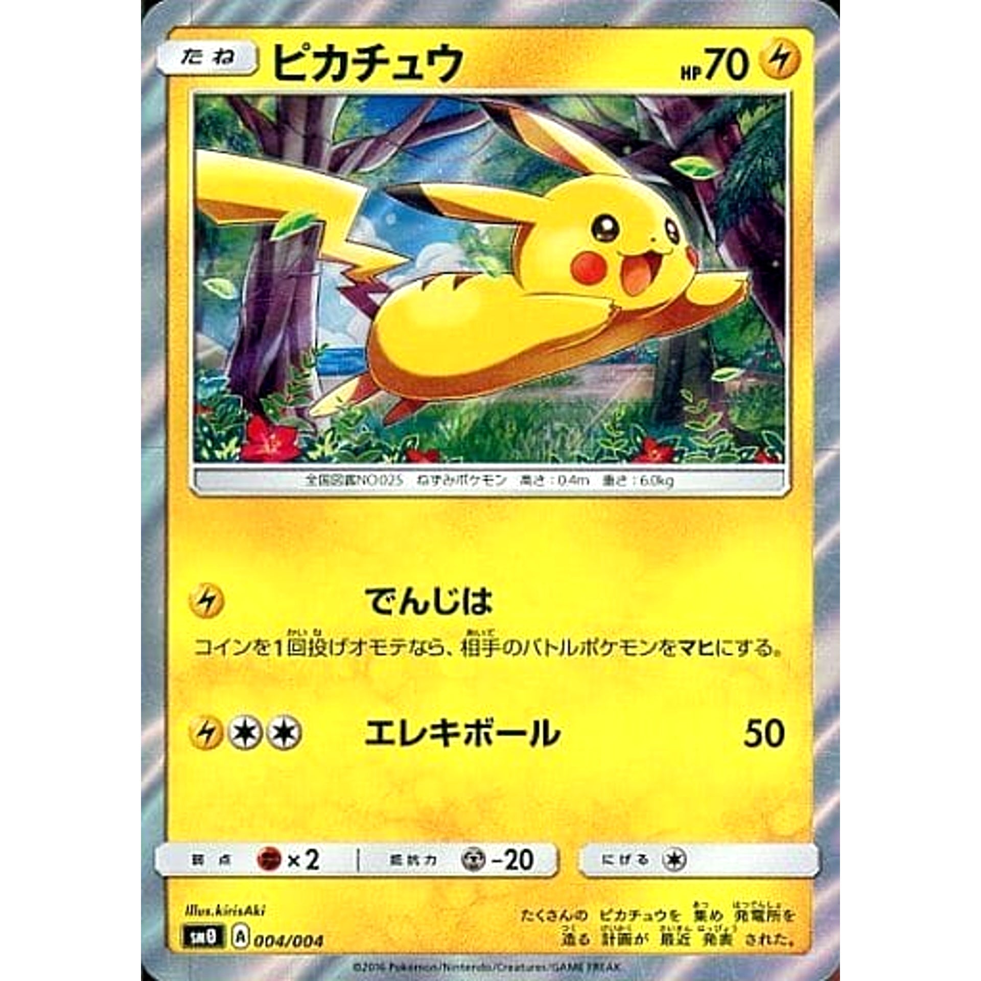 Pokemon Pikachu Holo 004/004 SM0 The Pikachu's New Friends Collection Japanese Pokemon Card [USED]