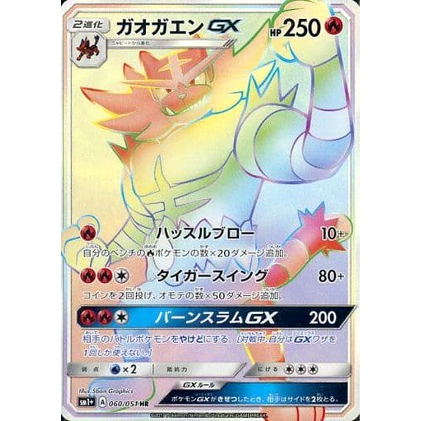 Pokemon Incineroar GX Holo HR 060/051 SM1+ Sun & Moon Japanese Pokemon Card [USED]