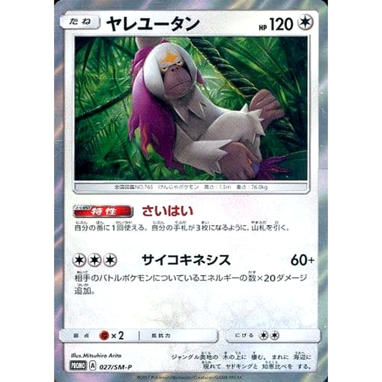 Pokemon Oranguru Holo Promo 027/SM-P Promotion Card SM-P Japanese Pokemon Card [USED]