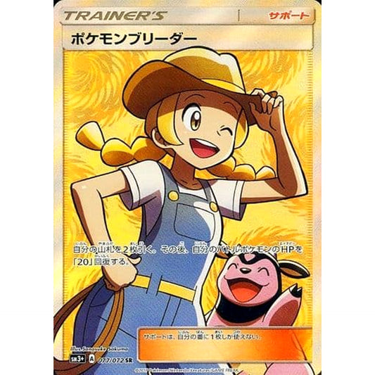 Pokemon Pokemon Breeder Holo SR 077/072 SM3+ Shining Legends Japanese Pokemon Card [USED]