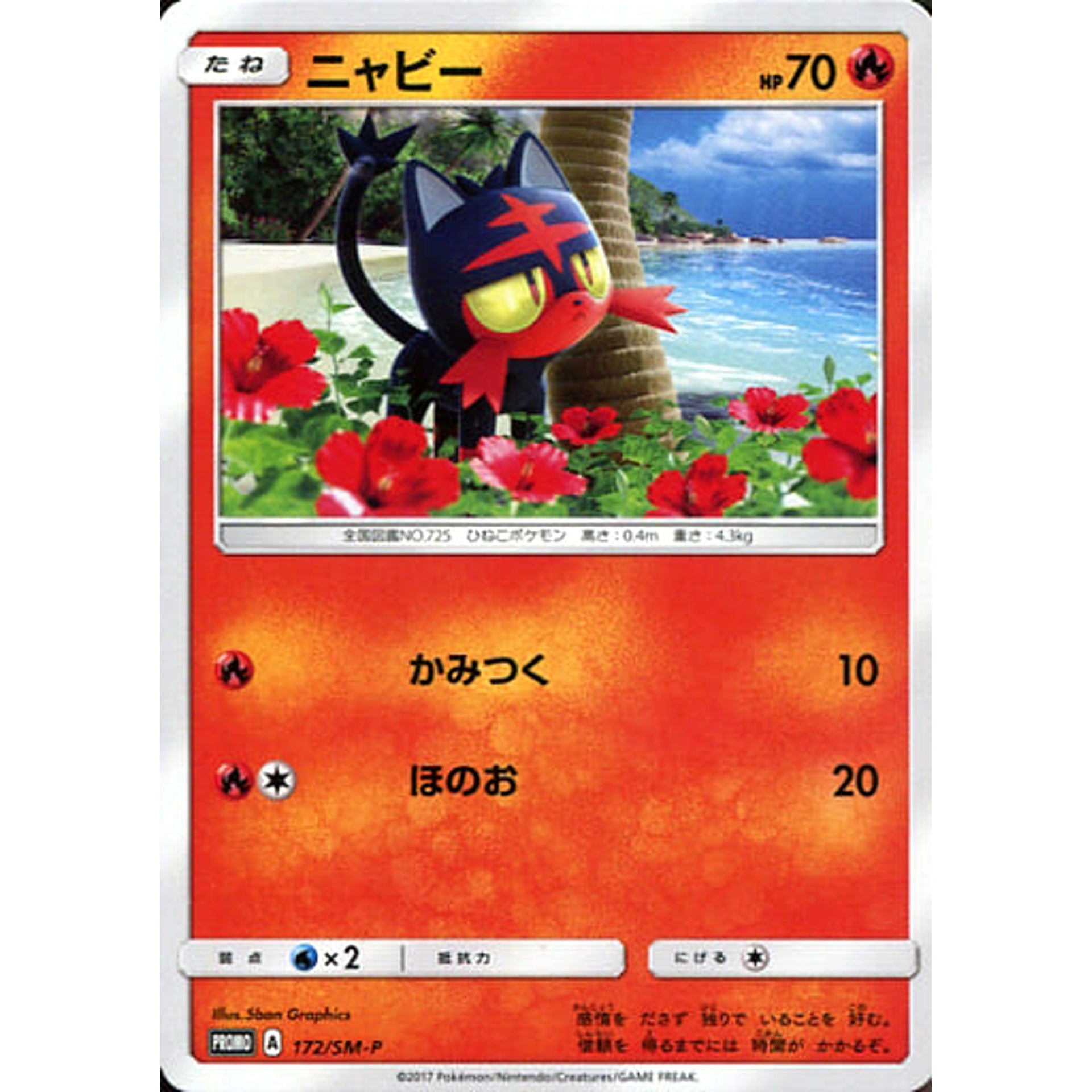 Pokemon Litten Promo 172/SM-P Promotion Card SM-P Japanese Pokemon Card [USED]