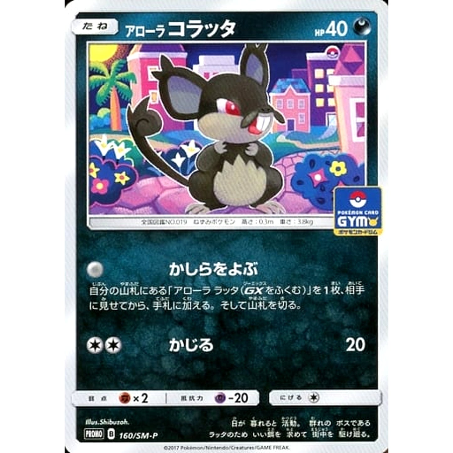 Pokemon Alolan Rattata Promo 160/SM-P Promotion Card SM-P Japanese Pokemon Card [USED]