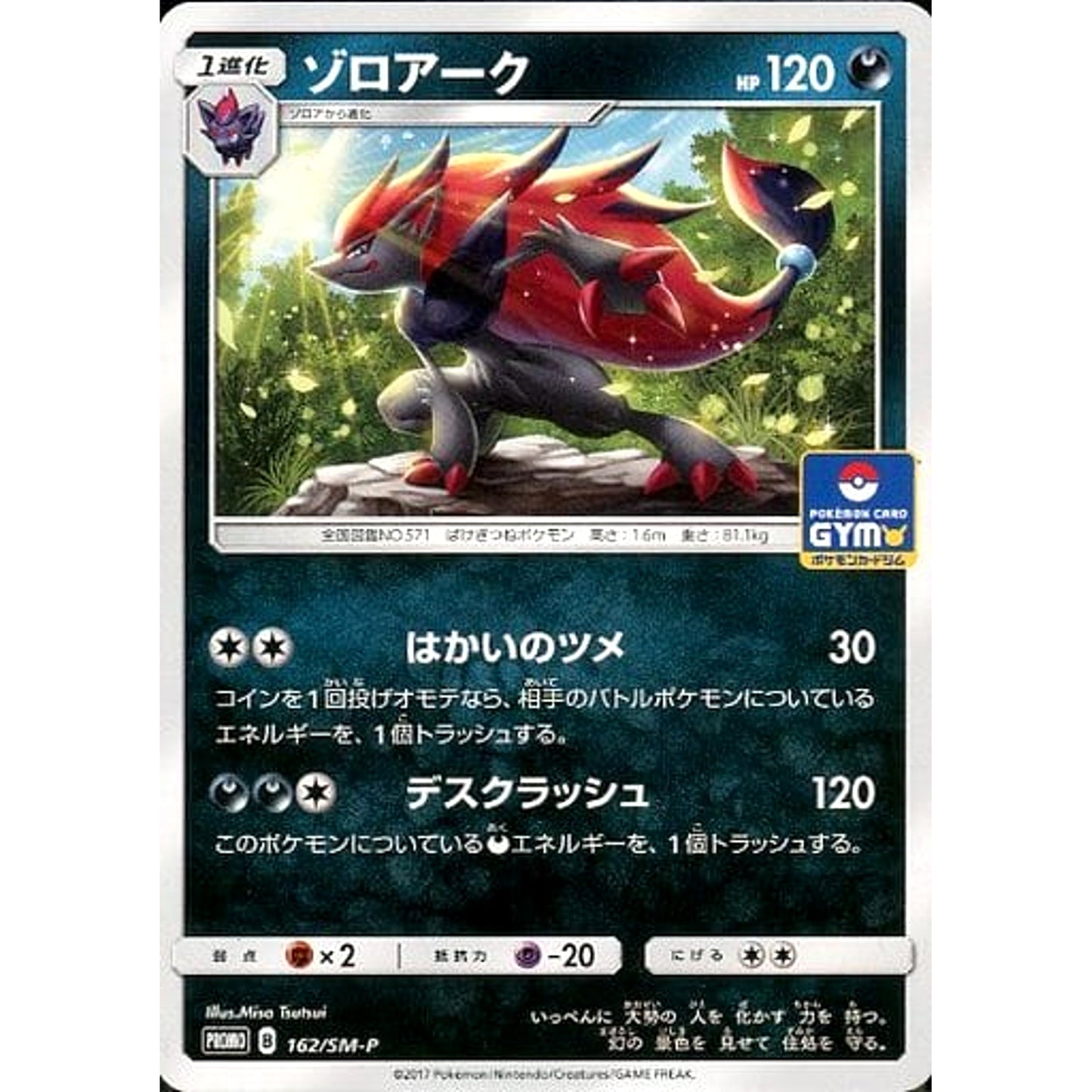 Pokemon Zoroark Promo 162/SM-P Promotion Card SM-P Japanese Pokemon Card [USED]