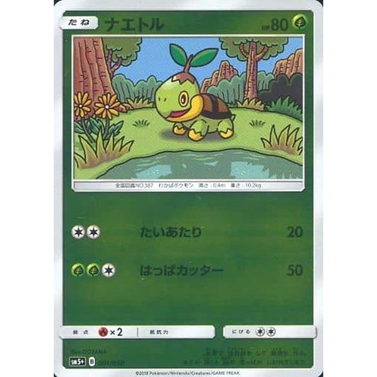 Pokemon Turtwig Holo 001/050 SM5+ Ultra Force Japanese Pokemon Card [USED]