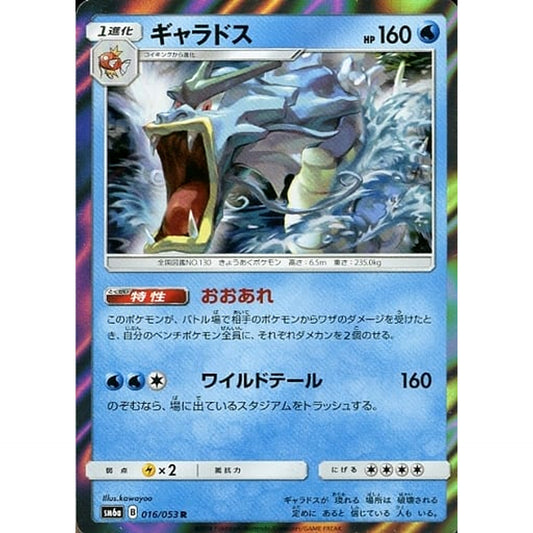 Pokemon Gyarados Holo R 016/053 SM6a Dragon Majesty Japanese Pokemon Card [USED]