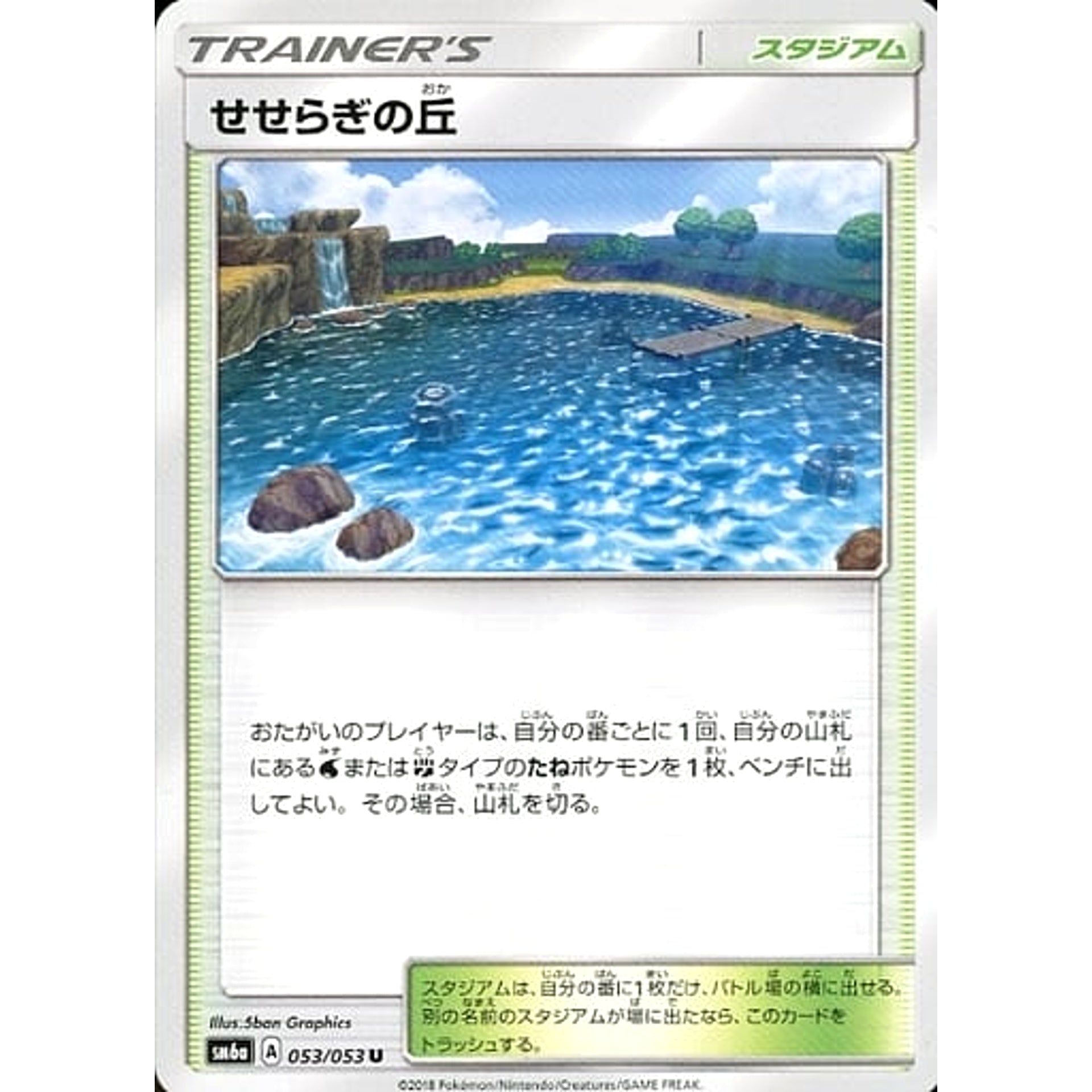 Pokemon Brooklet Hill U 053/053 SM6a Dragon Majesty Japanese Pokemon Card [USED]