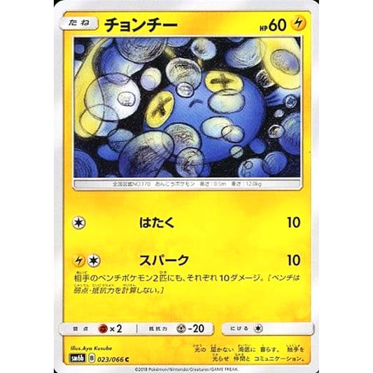 Pokemon Chinchou C 023/066 SM6b Champion Road Japanese Pokemon Card [USED]