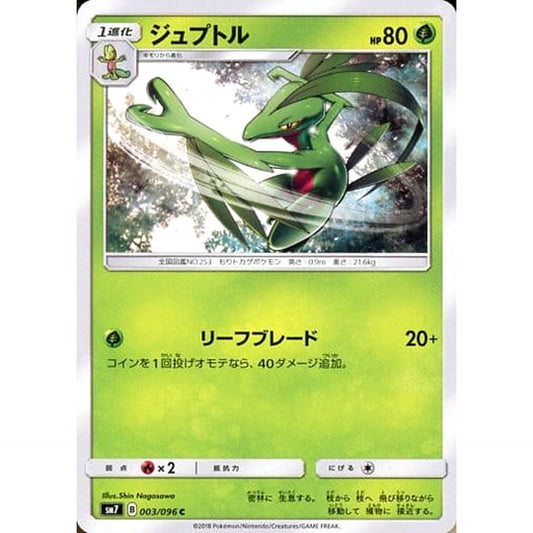 Pokemon Grovyle C 003/096 SM7 Sky-Splitting Charisma Japanese Pokemon Card [USED]