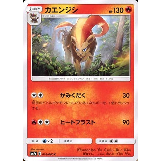 Pokemon Pyroar C 016/060 SM7a Thunderclap Spark Japanese Pokemon Card [USED]