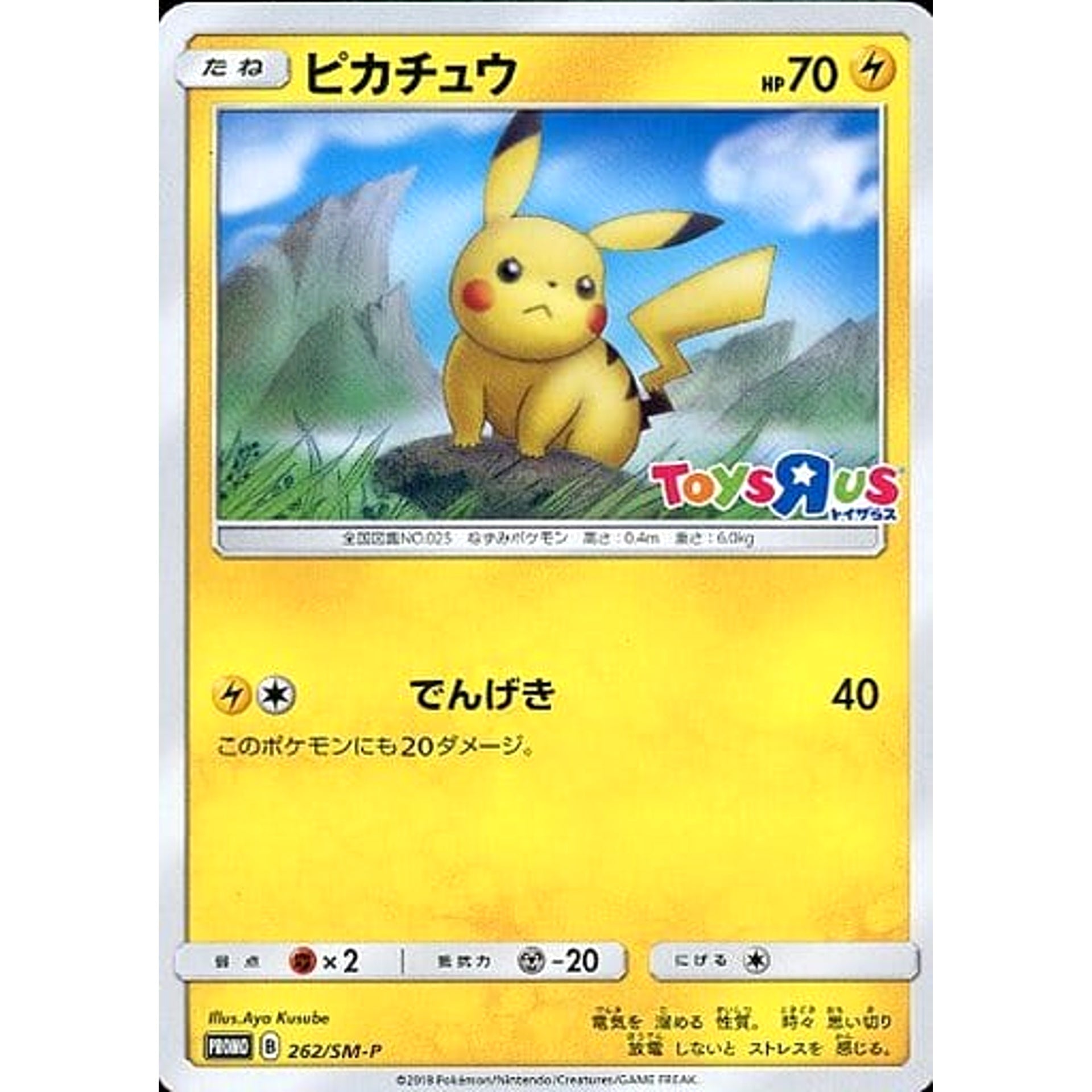 Pokemon Pikachu Promo 262/SM-P Promotion Card SM-P Japanese Pokemon Card [USED]