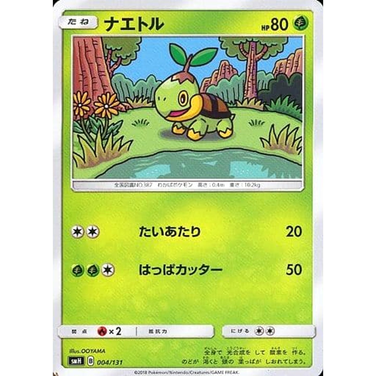 Pokemon Turtwig 004/131 SMH GX Starter Deck Japanese Pokemon Card [USED]