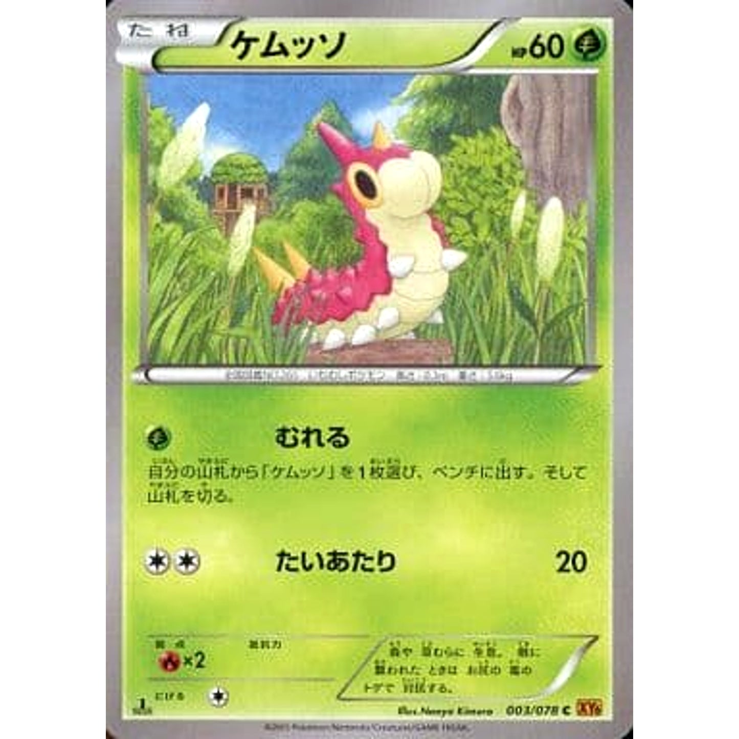 Pokemon Wurmple C 003/078 XY6 Emerald Break Japanese Pokemon Card [USED]