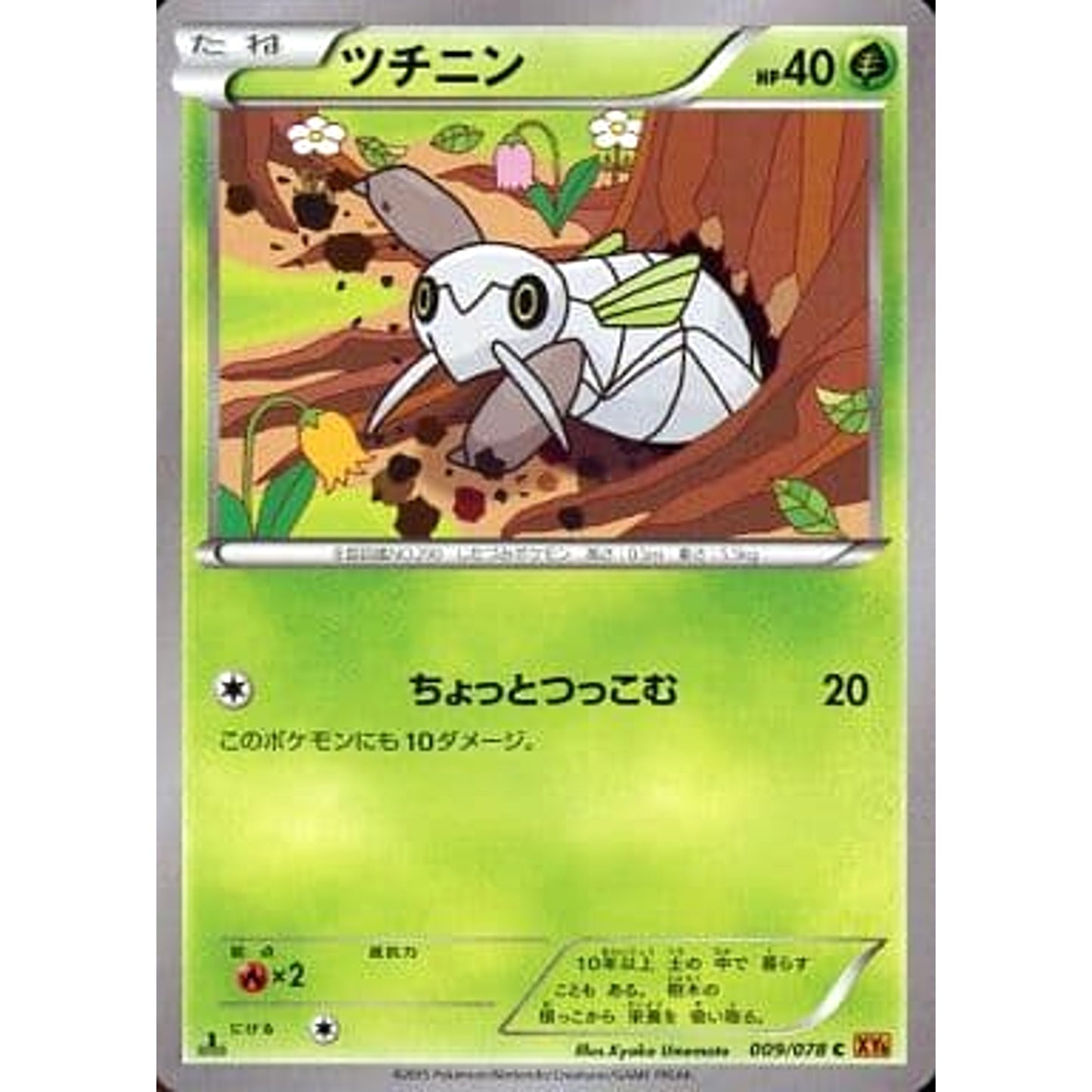 Pokemon Nincada C 009/078 XY6 Emerald Break Japanese Pokemon Card [USED]