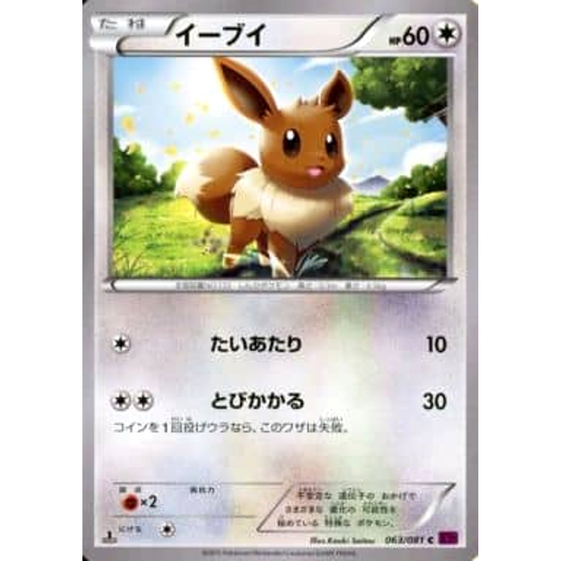 Pokemon Eevee C 063/081 XY7 Bandit Ring Japanese Pokemon Card [USED]