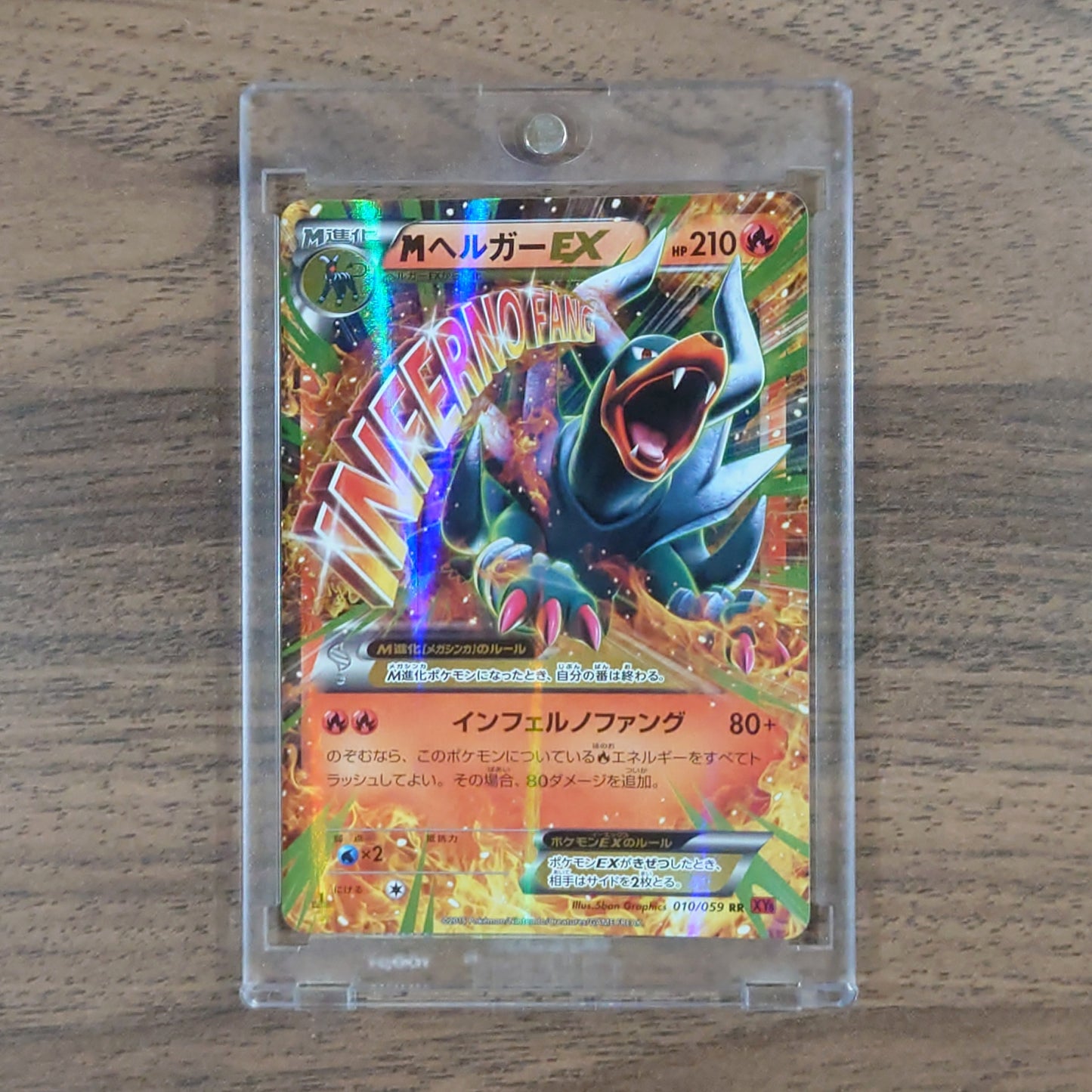 Pokemon M Houndoom EX Holo RR 010/059 XY8 Red Flash Japanese Pokemon Card [USED]