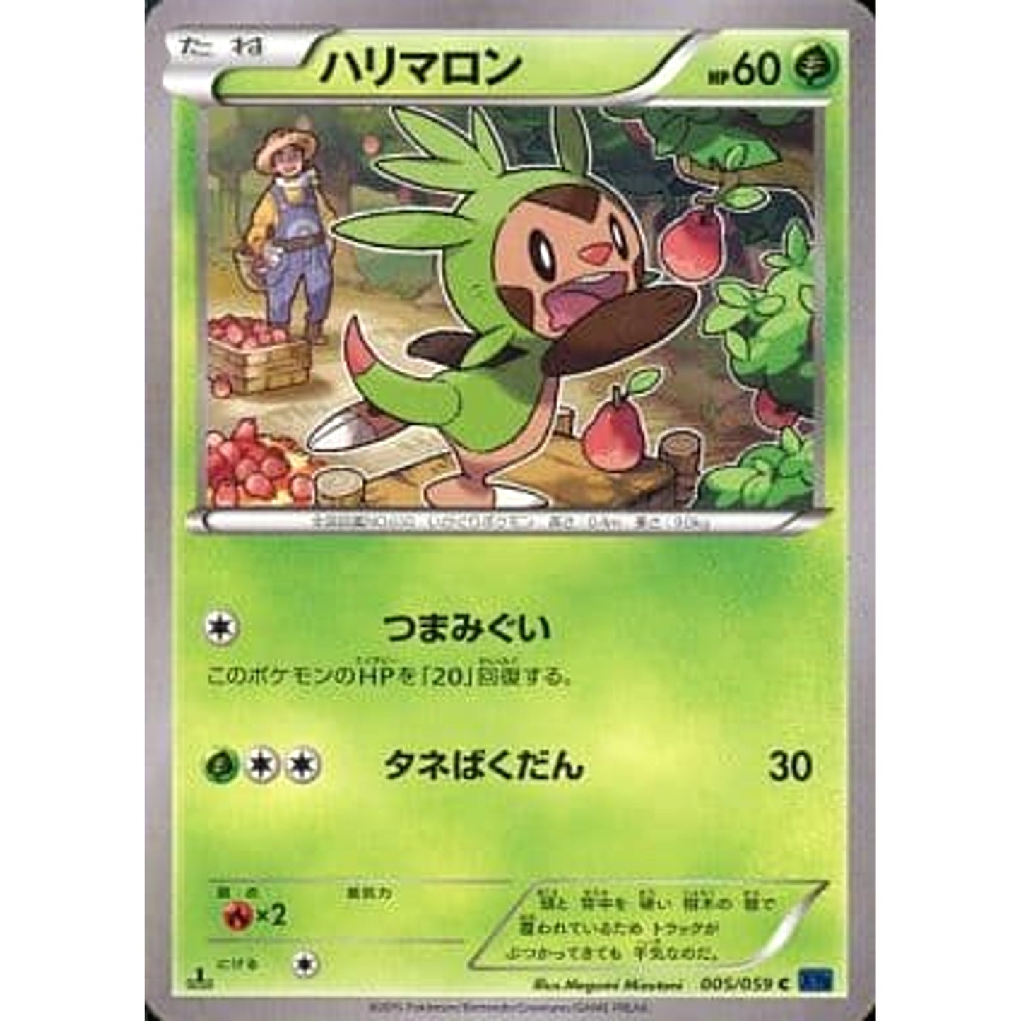 Pokemon Chespin C 005/059 XY8 Blue Shock Japanese Pokemon Card [USED]