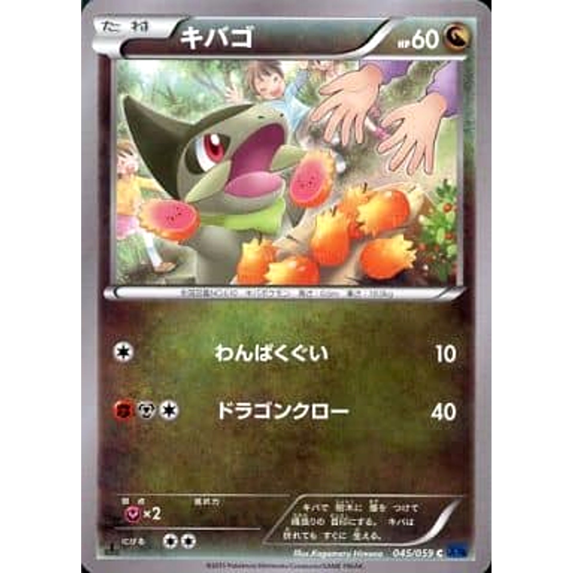 Pokemon Axew C 045/059 XY8 Blue Shock Japanese Pokemon Card [USED]