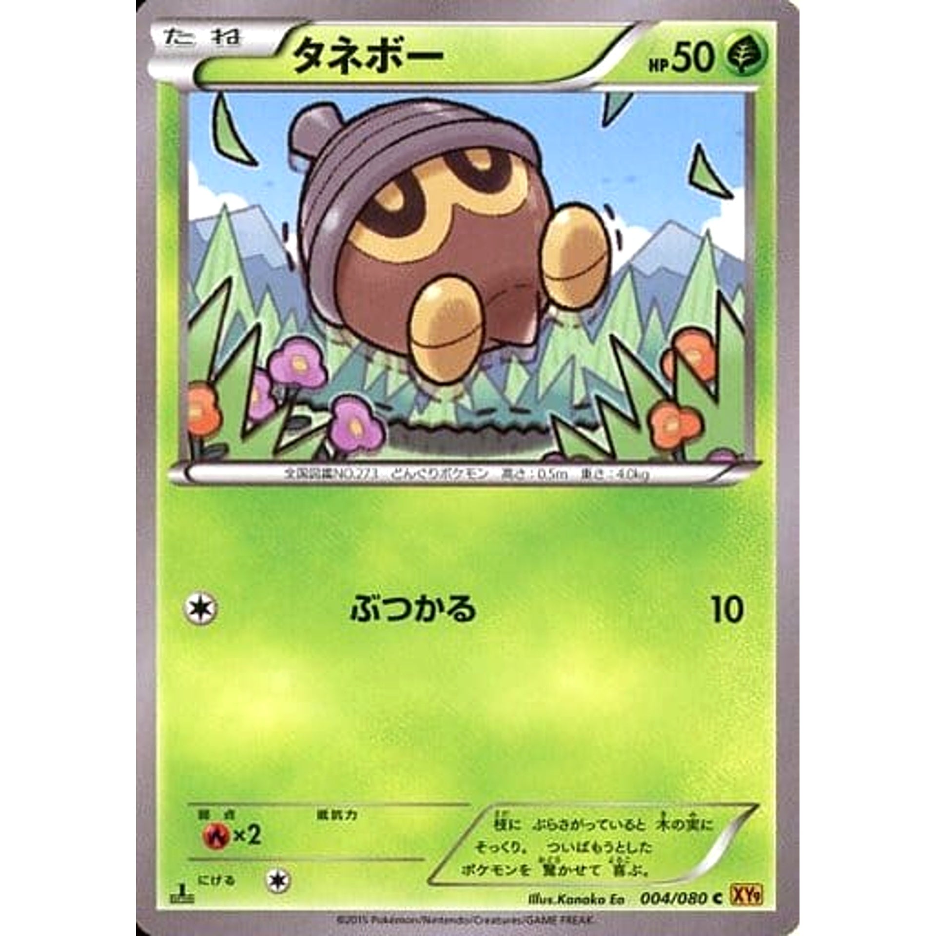 Pokemon Seedot C 004/080 XY9 Rage of the Broken Heavens Japanese Pokemon Card [USED]