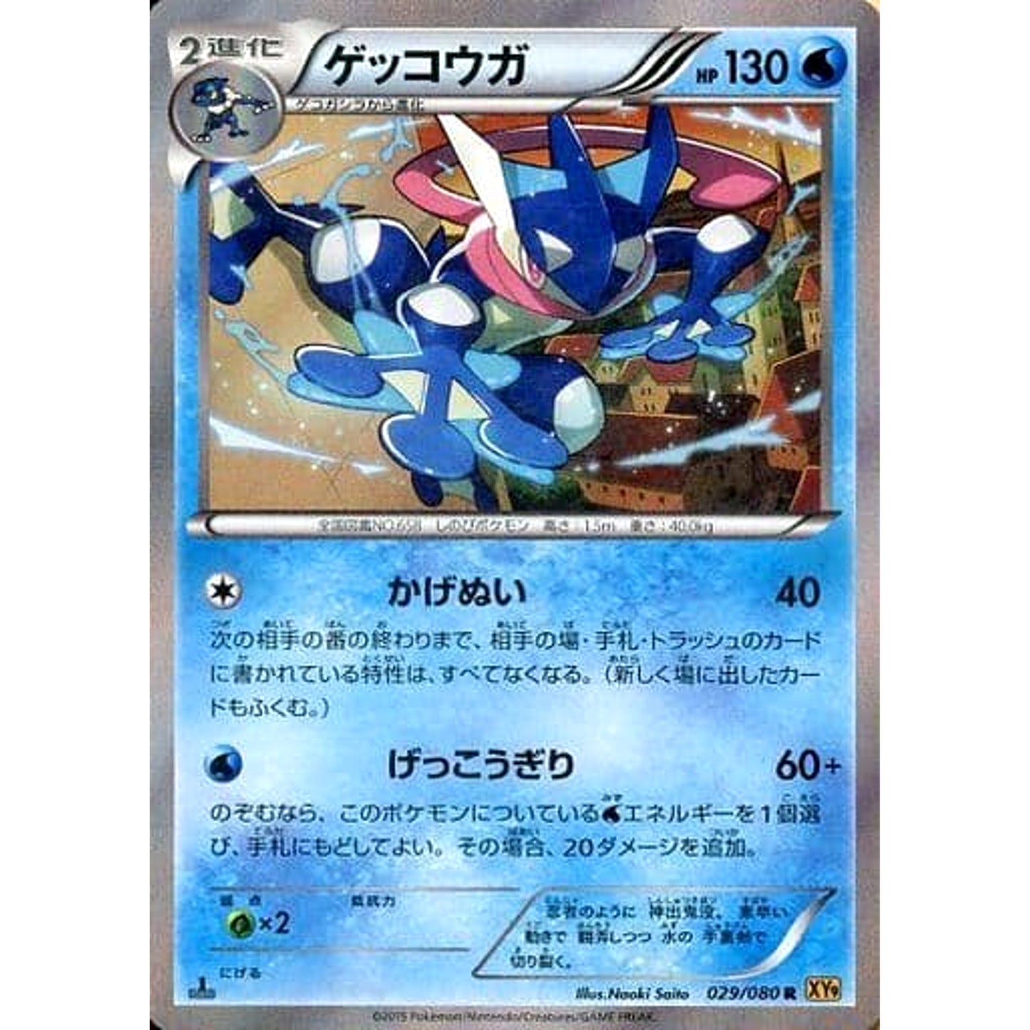 Pokemon Greninja Holo R 029/080 XY9 Rage of the Broken Heavens Japanese Pokemon Card [USED]