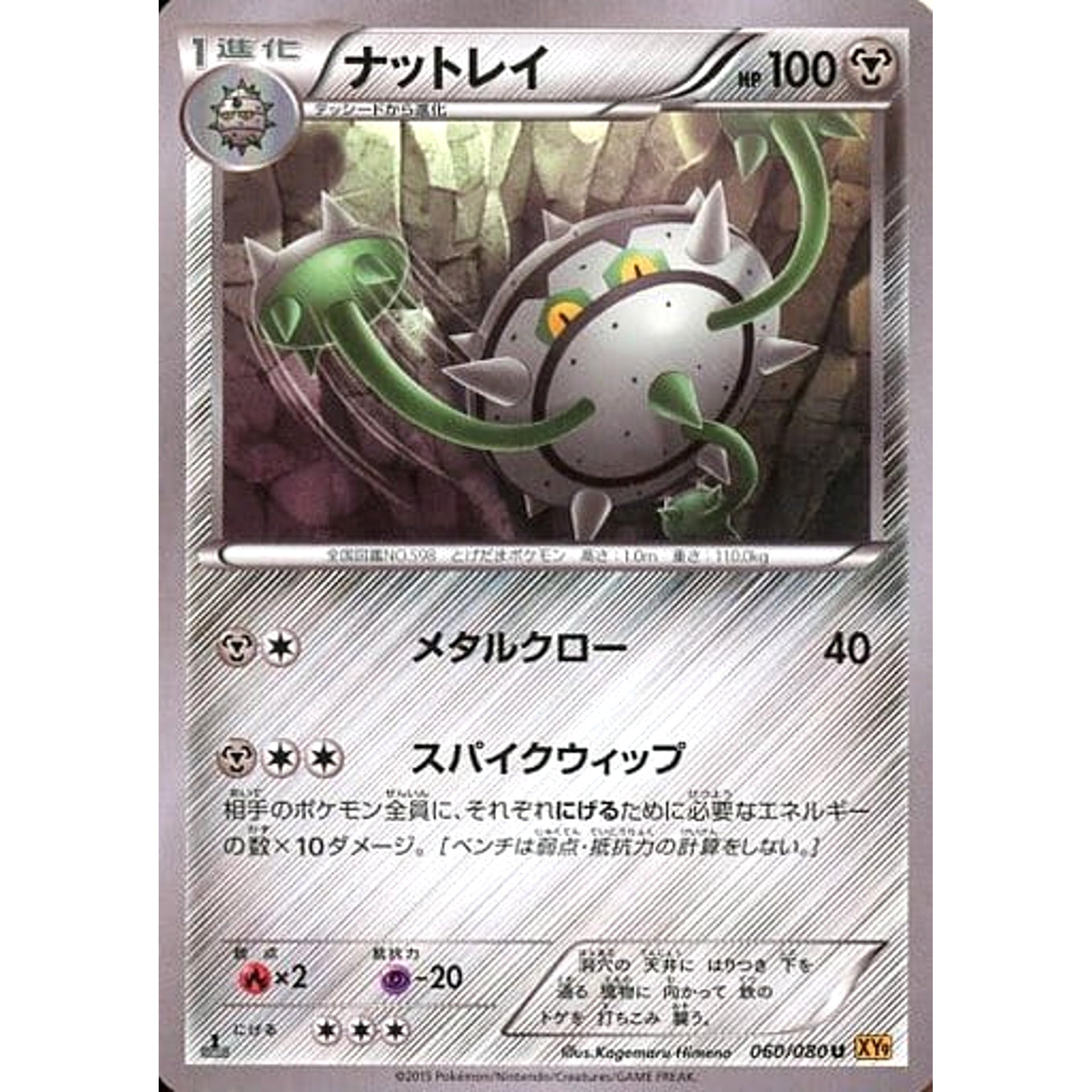 Pokemon Ferrothorn U 060/080 XY9 Rage of the Broken Heavens Japanese Pokemon Card [USED]