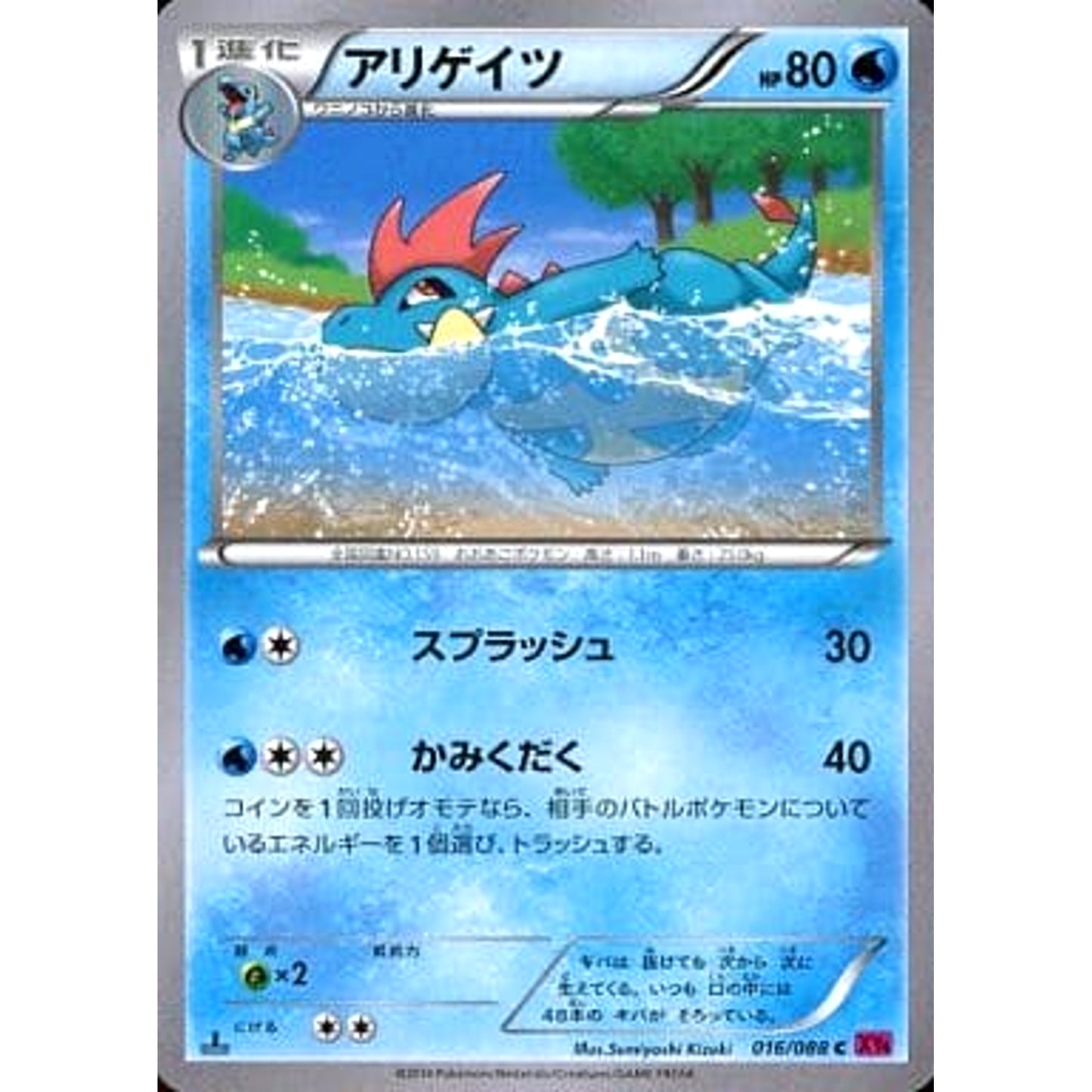 Pokemon Croconaw C 016/088 XY4 Phantom Gate Japanese Pokemon Card [USED]