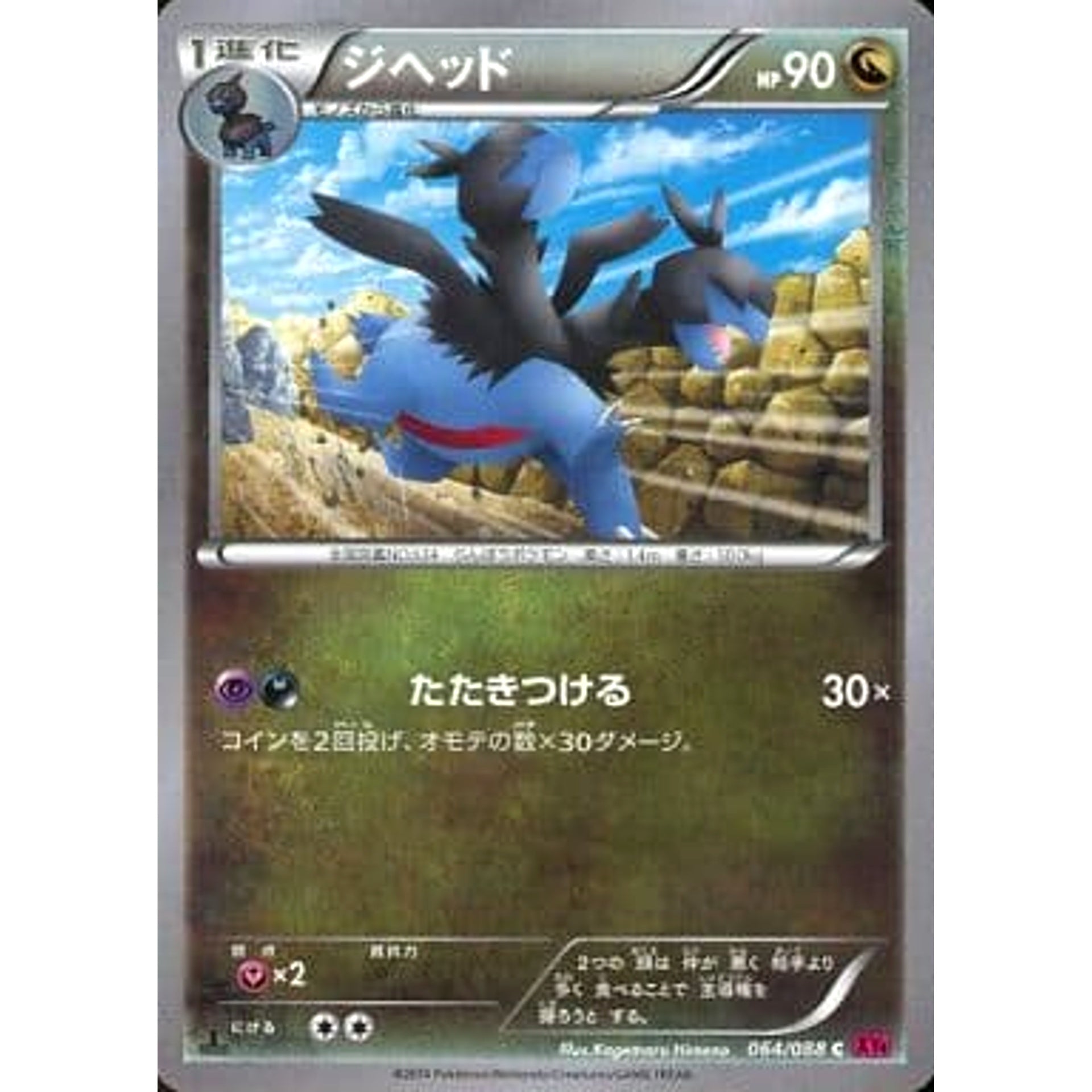 Pokemon Zweilous C 064/088 XY4 Phantom Gate Japanese Pokemon Card [USED]