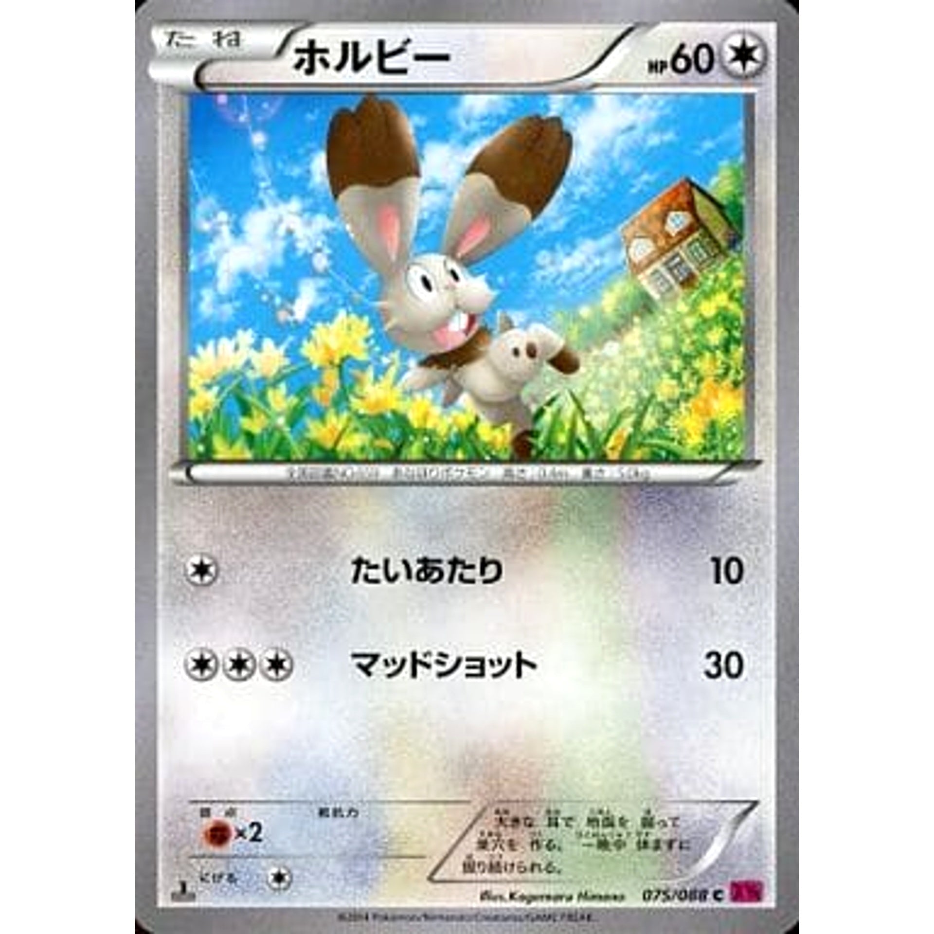 Pokemon Bunnelby C 075/088 XY4 Phantom Gate Japanese Pokemon Card [USED]