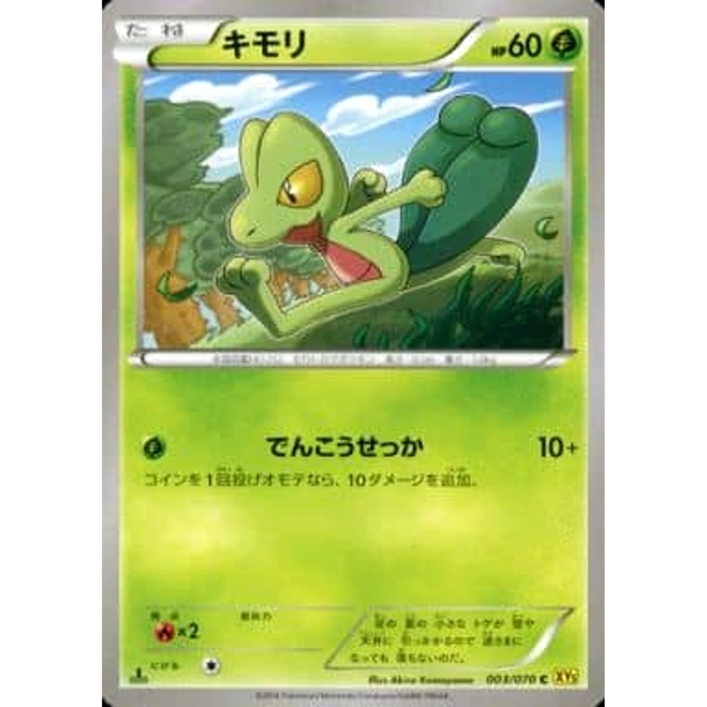 Pokemon Treecko C 003/070 XY5 Gaia Volcano Japanese Pokemon Card [USED]