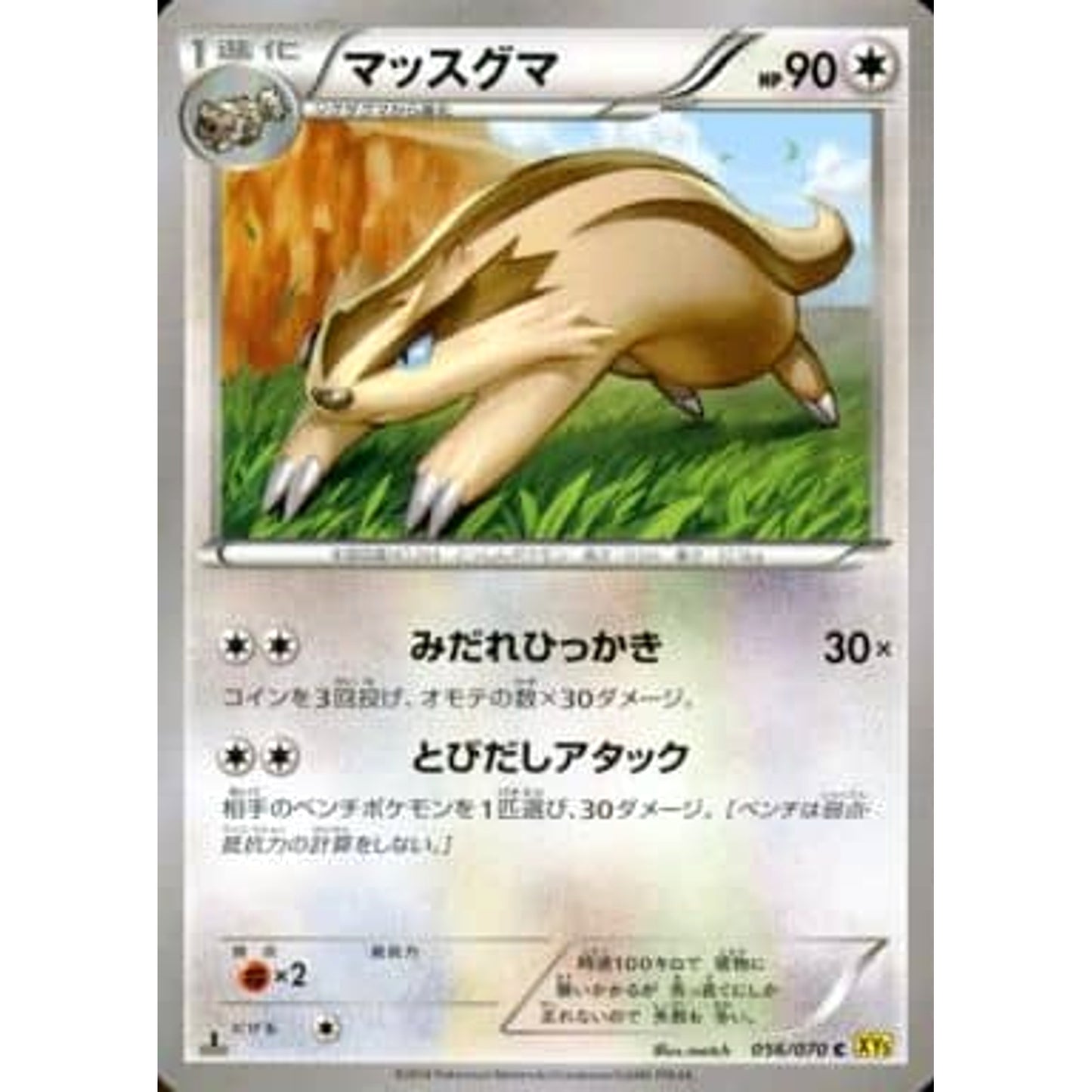 Pokemon Linoone C 056/070 XY5 Gaia Volcano Japanese Pokemon Card [USED]