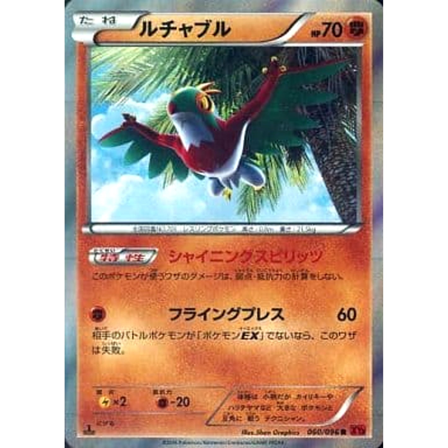 Pokemon Hawlucha Holo R 060/096 XY3 Rising Fist Japanese Pokemon Card [USED]