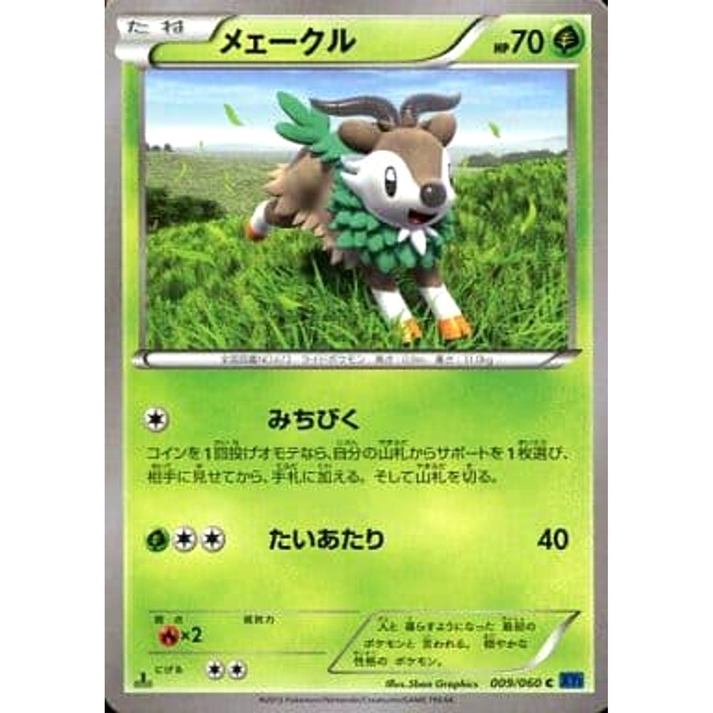 Pokemon Skiddo C 009/060 XY1 Collection X Japanese Pokemon Card [USED]