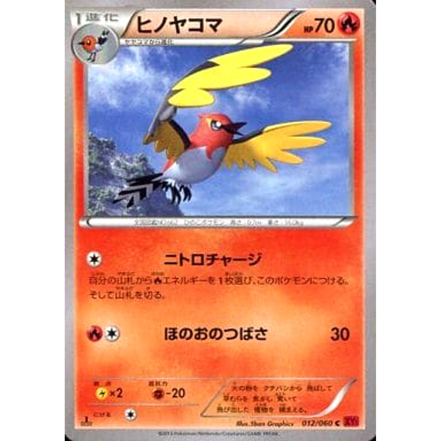 Pokemon Fletchinder C 012/060 XY1 Collection Y Japanese Pokemon Card [USED]