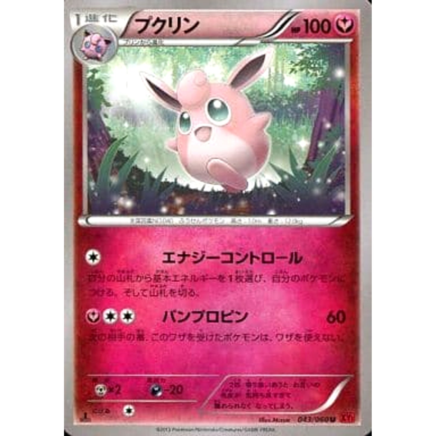 Pokemon Wigglytuff U 043/060 XY1 Collection Y Japanese Pokemon Card [USED]