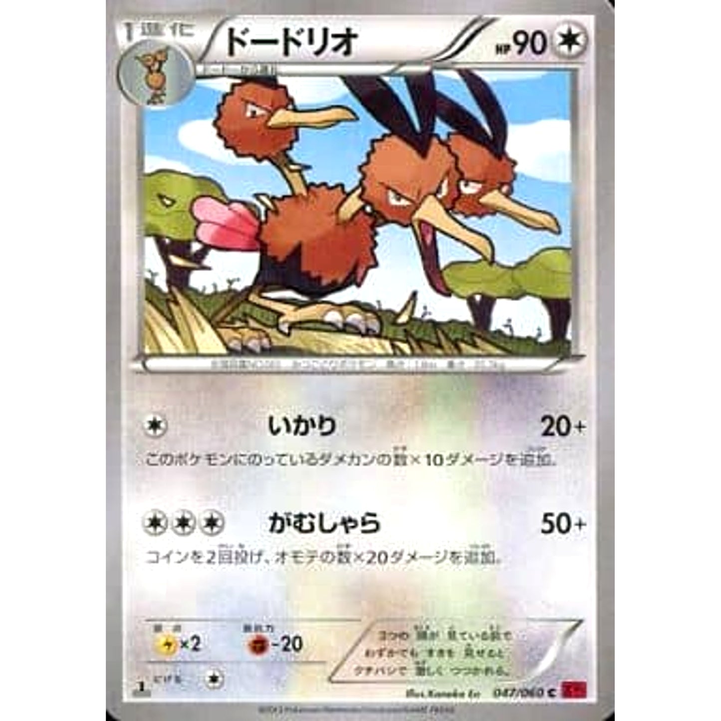 Pokemon Dodrio C 047/060 XY1 Collection Y Japanese Pokemon Card [USED]
