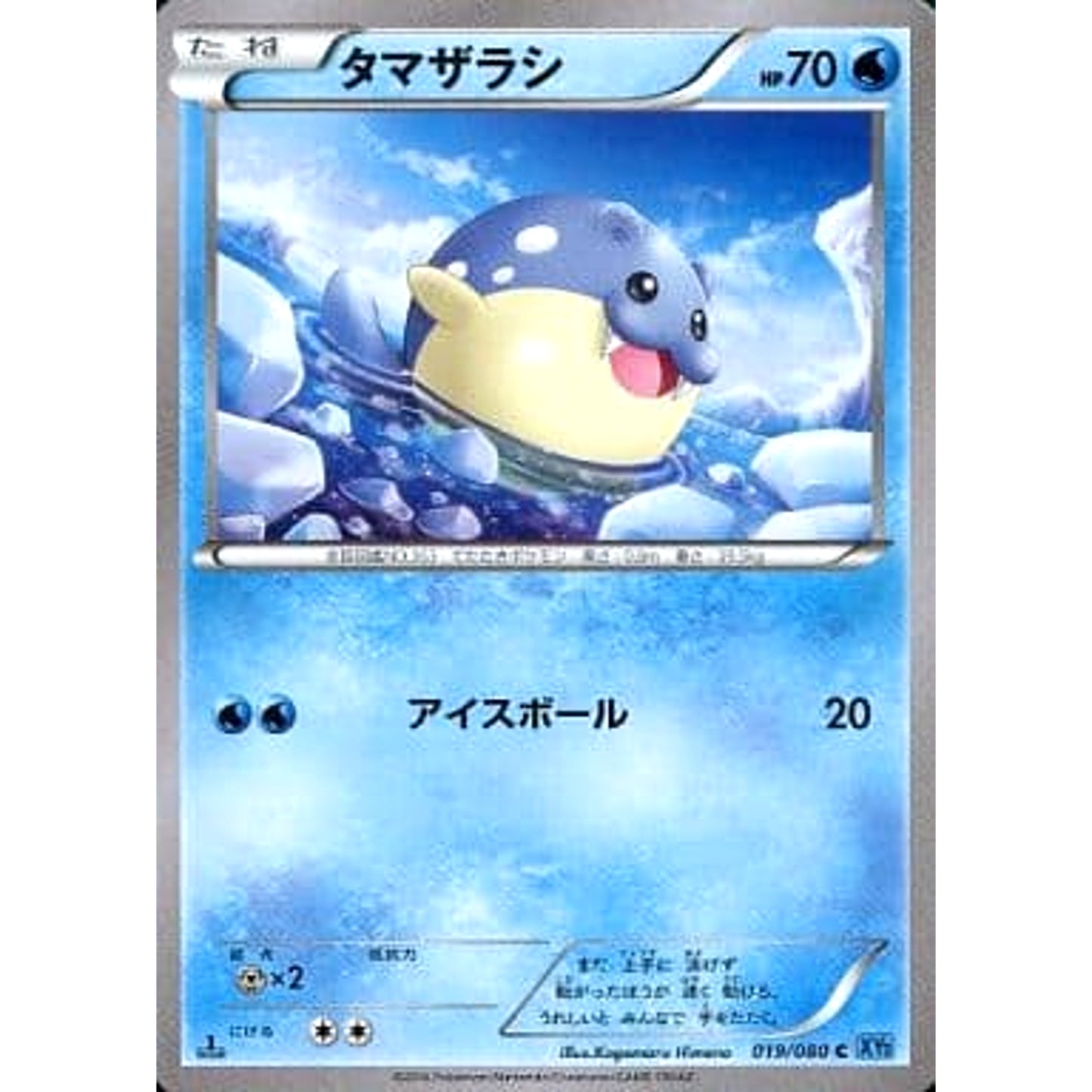 Pokemon Spheal C 019/080 XY2 Wild Blaze Japanese Pokemon Card [USED]