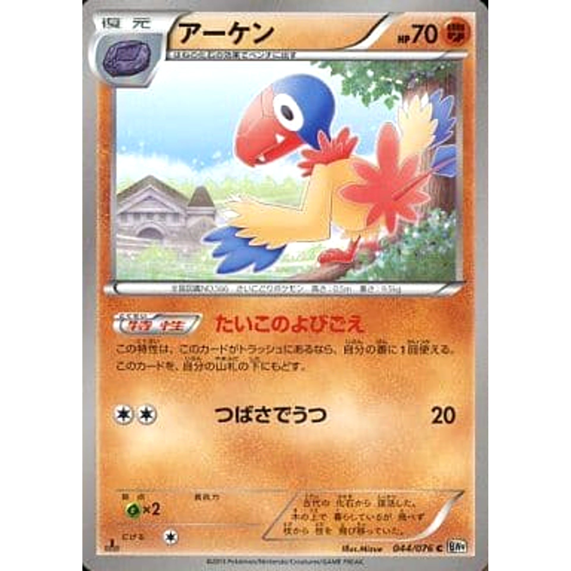 Pokemon Archen C 044/076 BW9 Megalo Cannon Japanese Pokemon Card [USED]