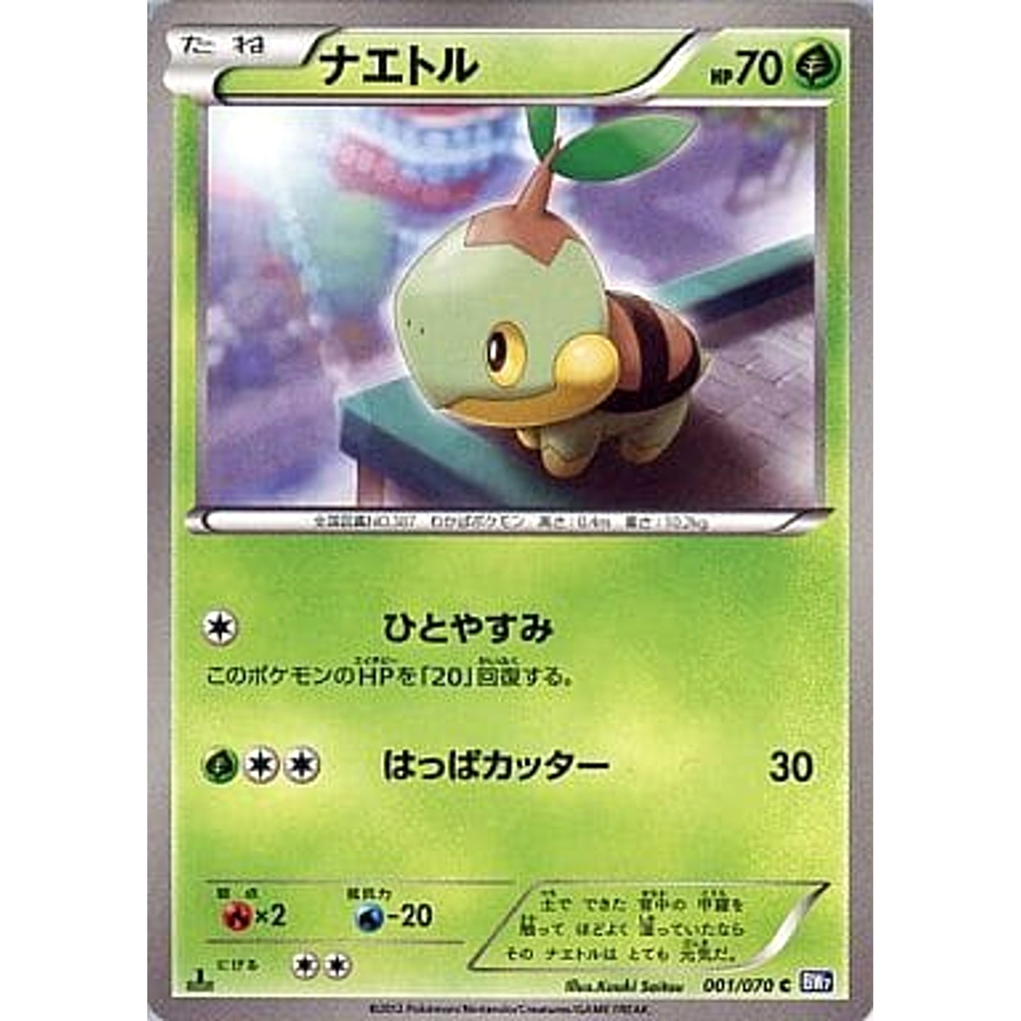 Pokemon Turtwig C 001/070 BW7 Plasma Gale Japanese Pokemon Card [USED]