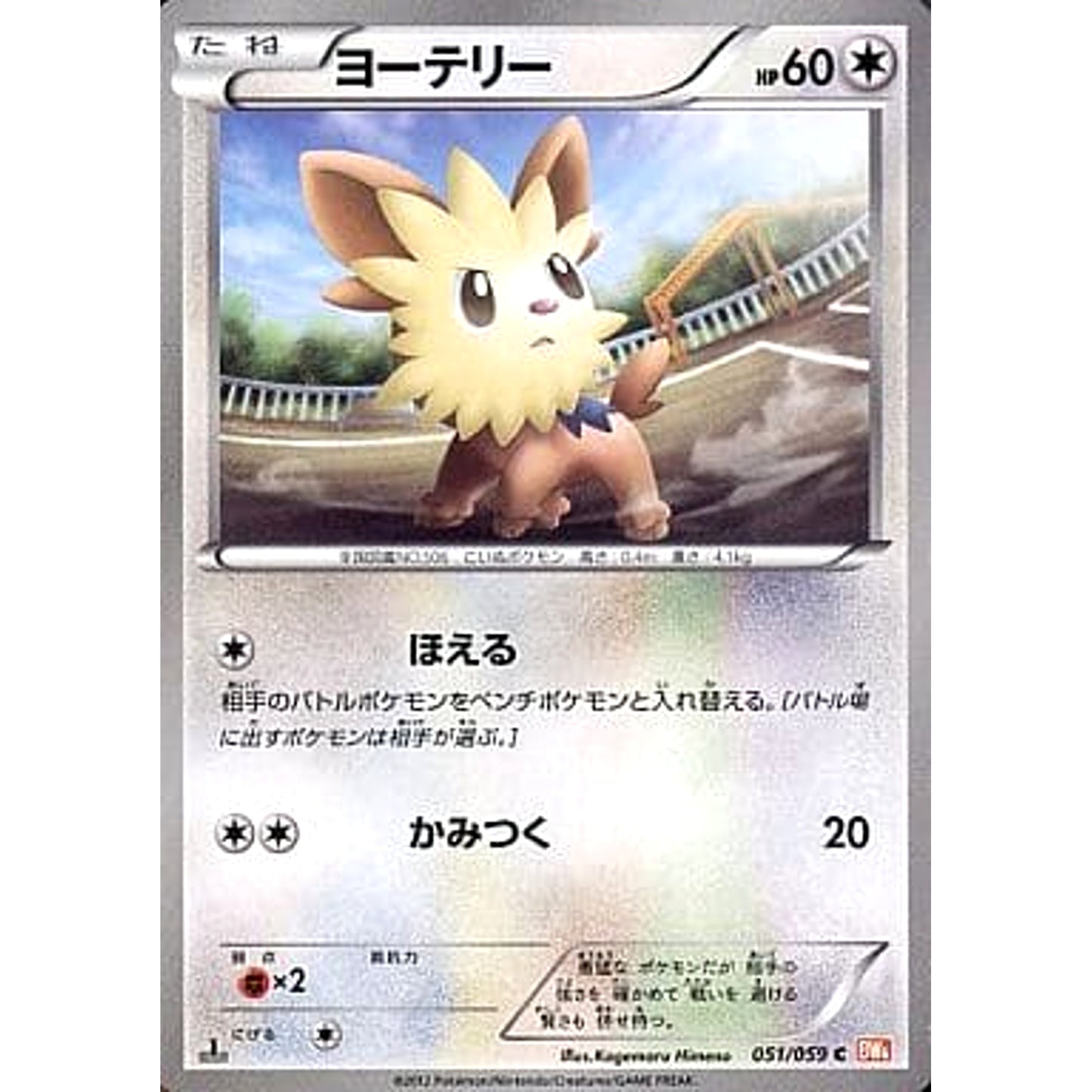 Pokemon Lillipup C 051/059 BW6 Cold Flare Japanese Pokemon Card [USED]
