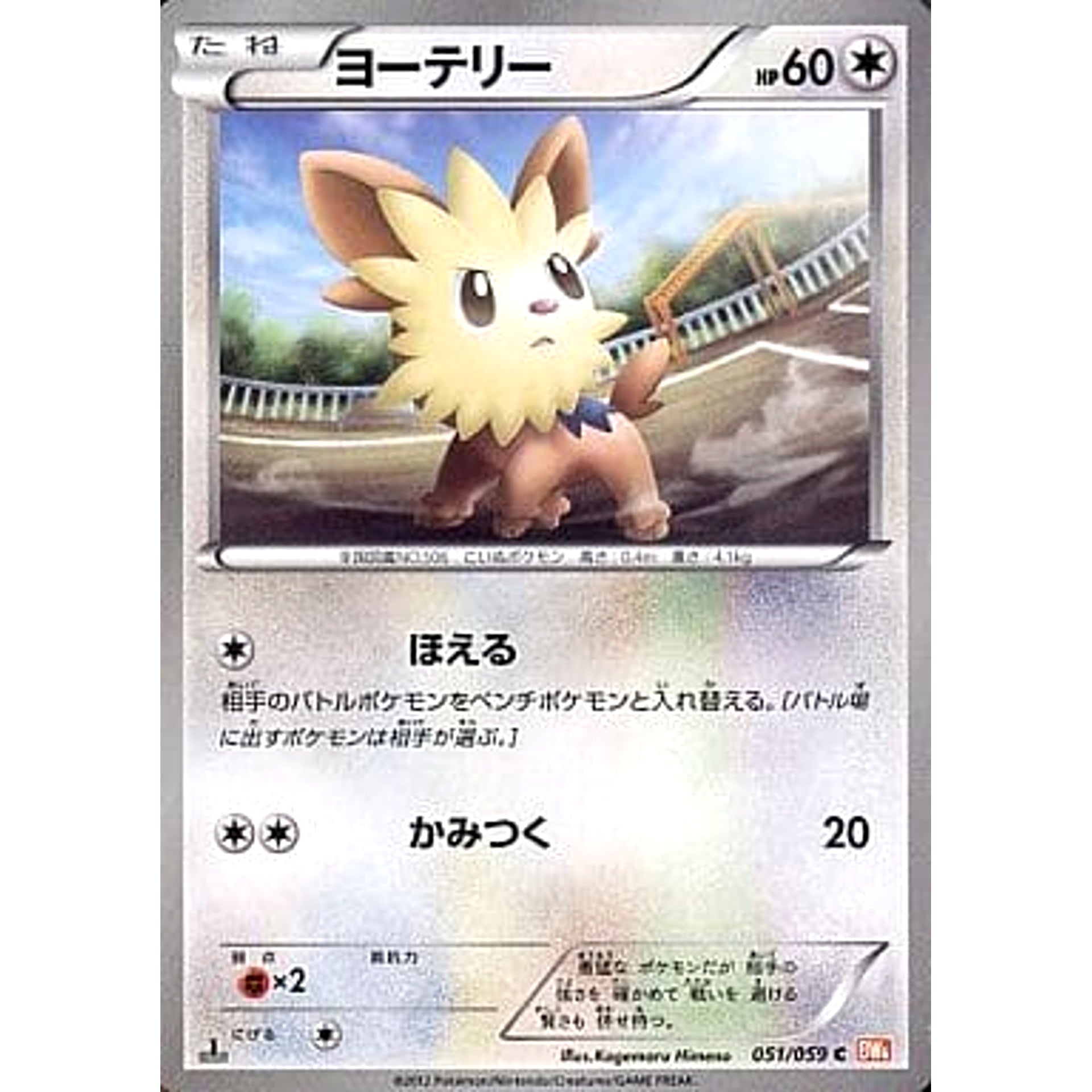 Pokemon Lillipup C 051/059 BW6 Cold Flare Japanese Pokemon Card [USED]