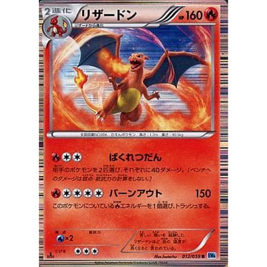 Pokemon Charizard Holo R 012/059 BW6 Freeze Bolt Japanese Pokemon Card [USED]
