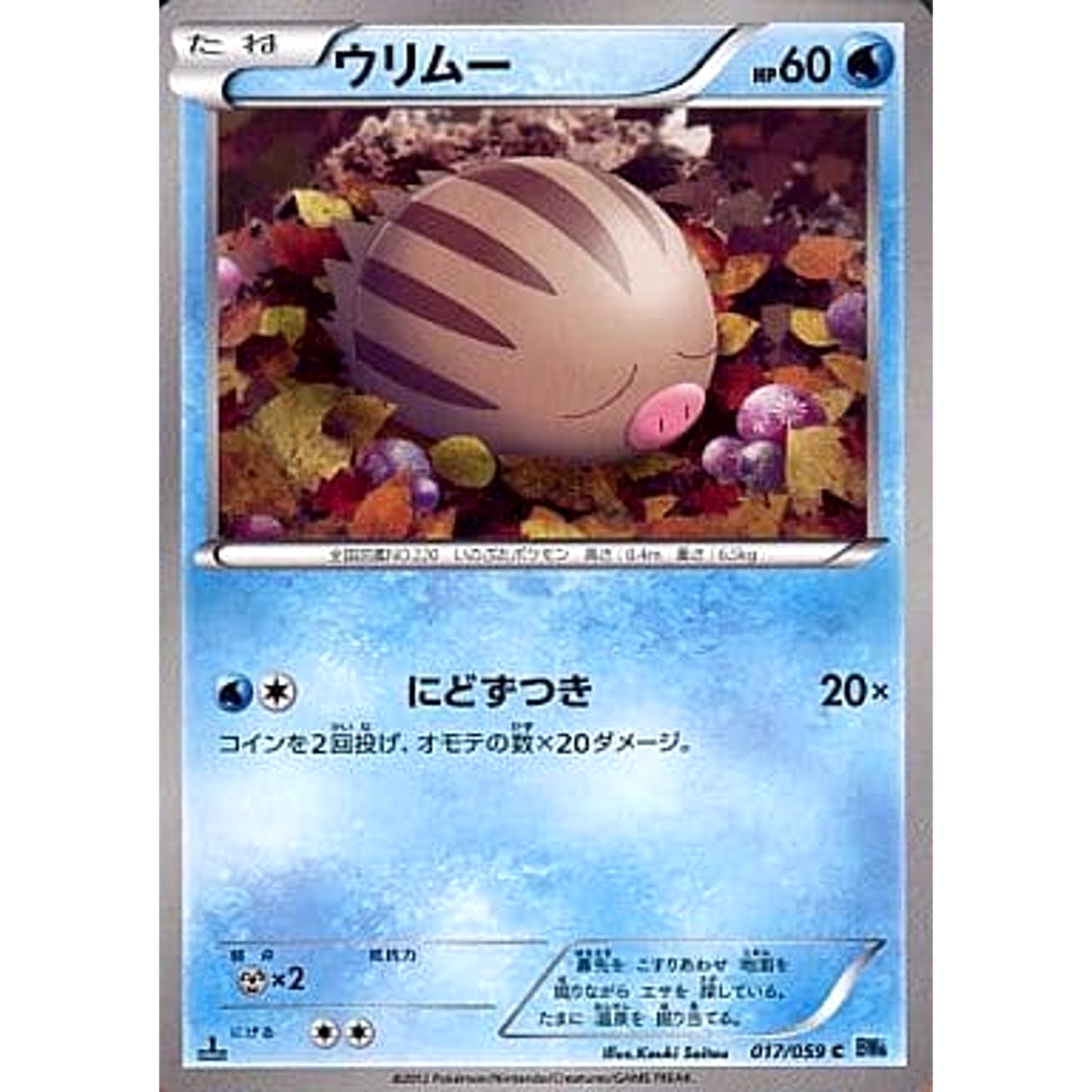 Pokemon Swinub C 017/059 BW6 Freeze Bolt Japanese Pokemon Card [USED]