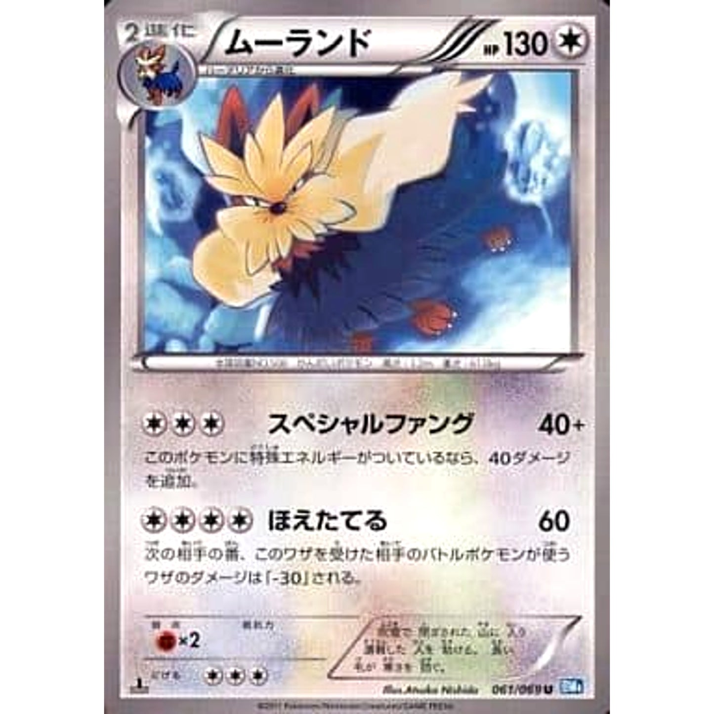 Pokemon Stoutland U 061/069 BW4 Dark Rush Japanese Pokemon Card [USED]